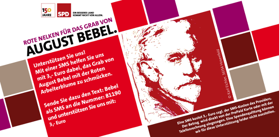 Rote Nelken für August Bebel
