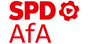 Das Logo der Arbeitsgemeinschaft für Arbeit der SPD.