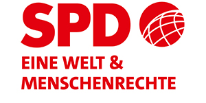 Das Logo des Forums Eine Welt & Gesprächskreises Menschenrechte rot auf weiß.